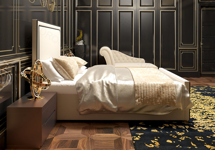 The Chenille Luxury Bed side view